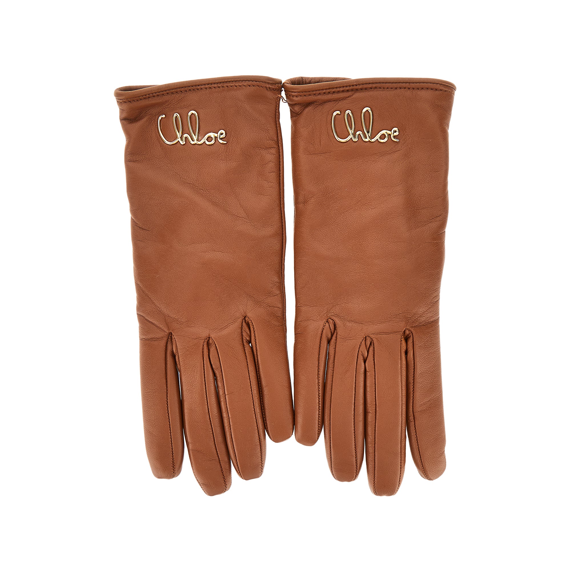 Guanti in pelle con logo