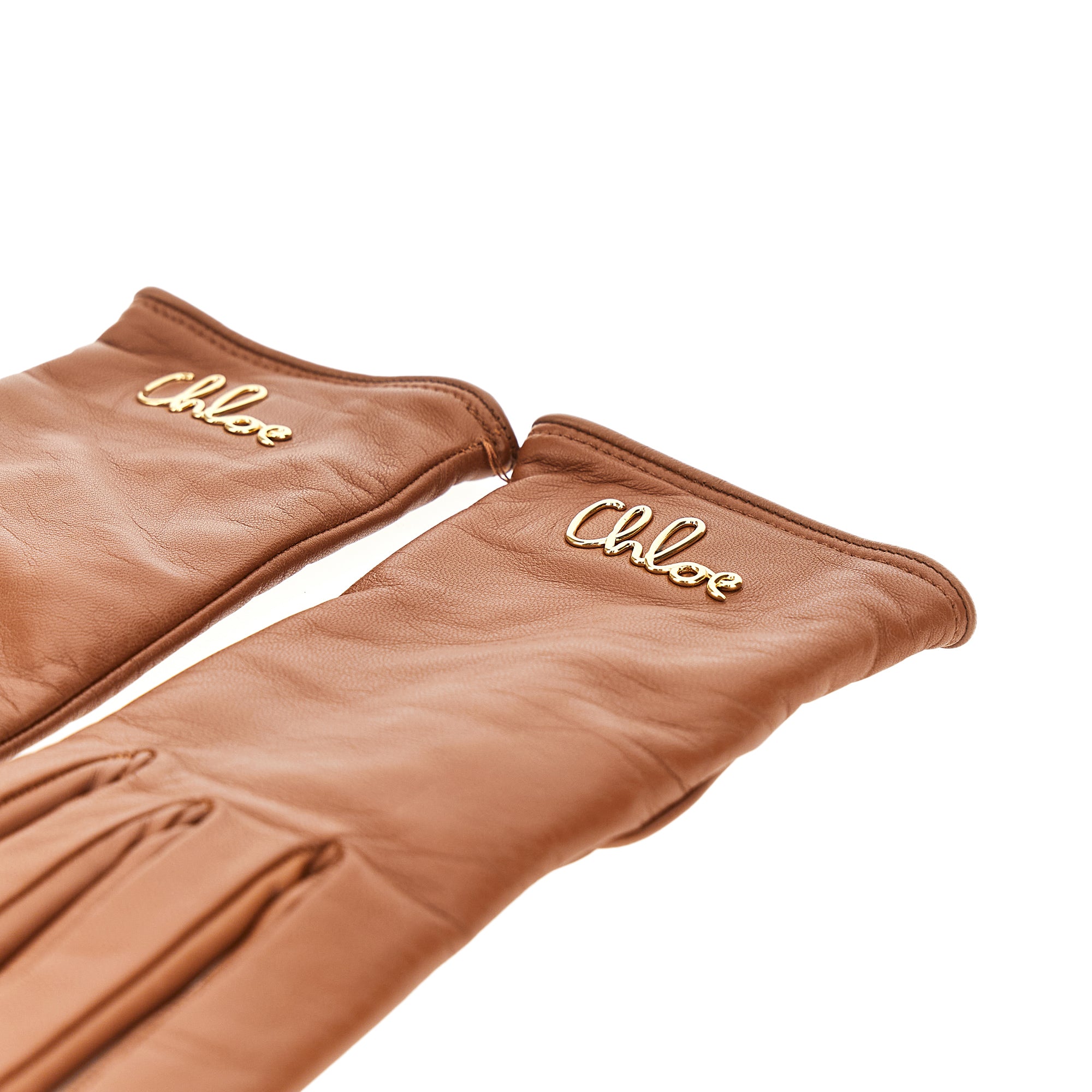 Guanti in pelle con logo