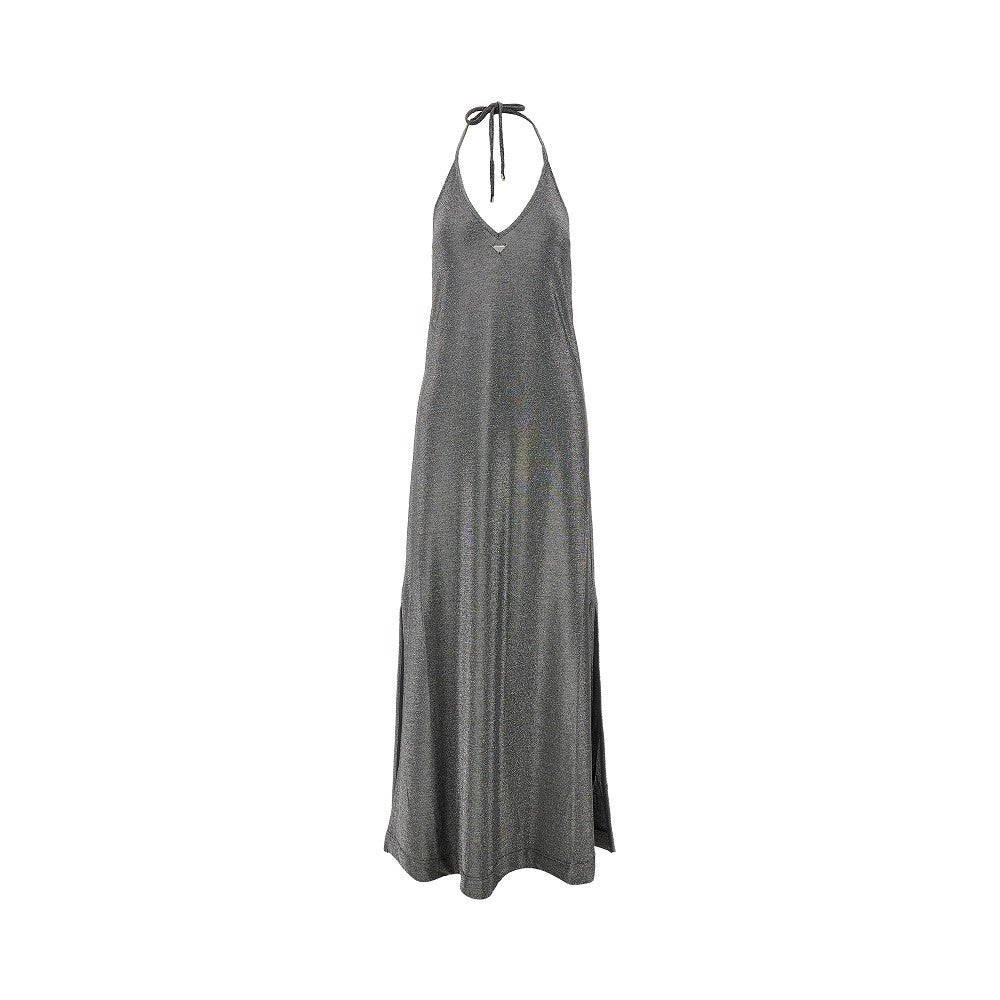 Abito lungo in jersey lurex