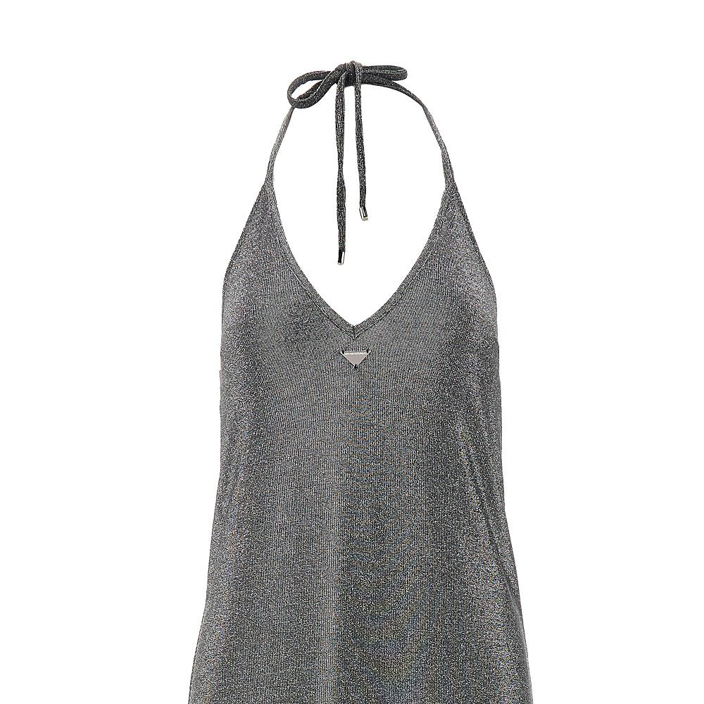 Abito lungo in jersey lurex
