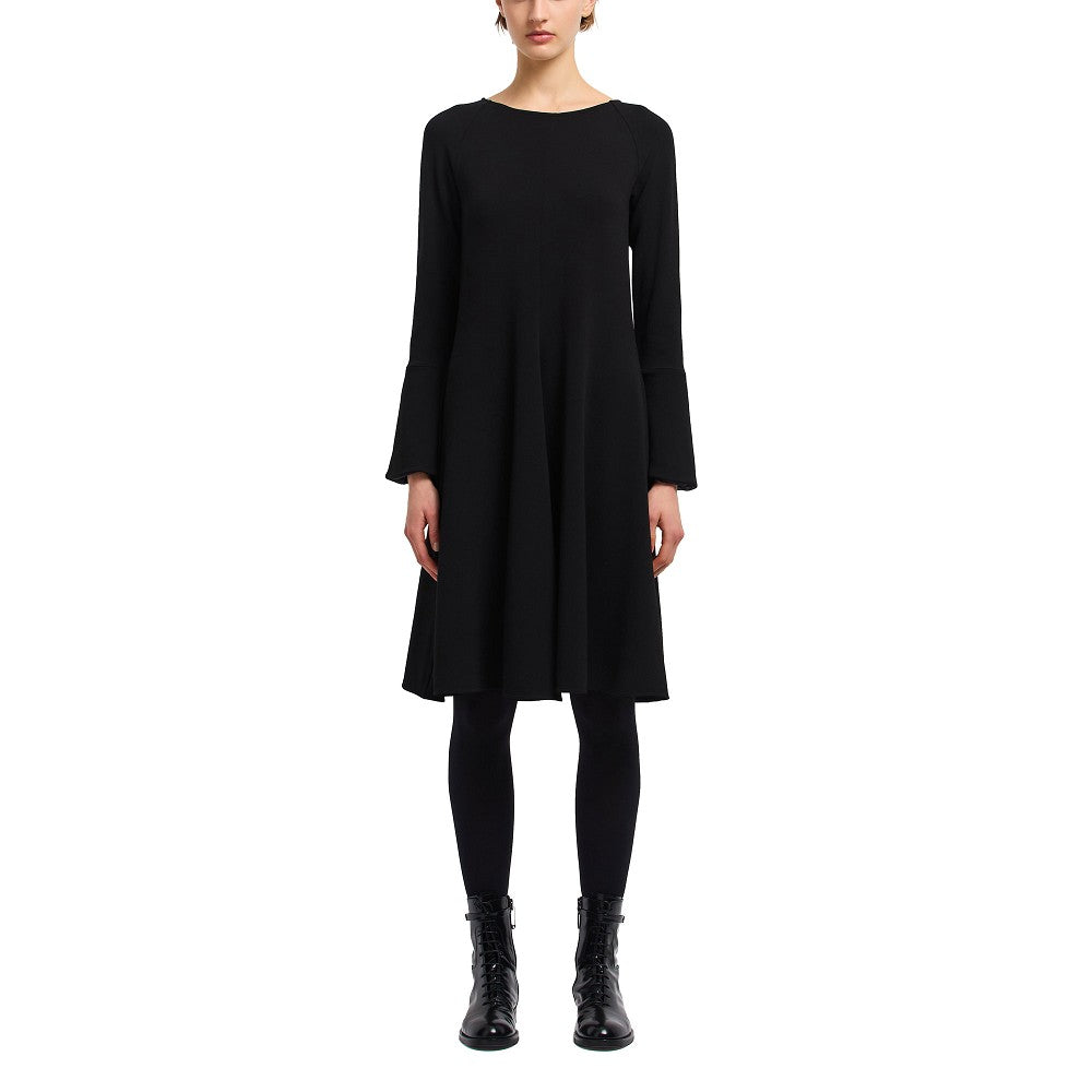 Crepe jersey flared dress