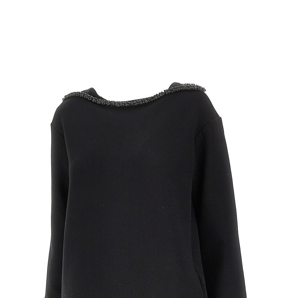 Mini abito in double jersey con cristalli