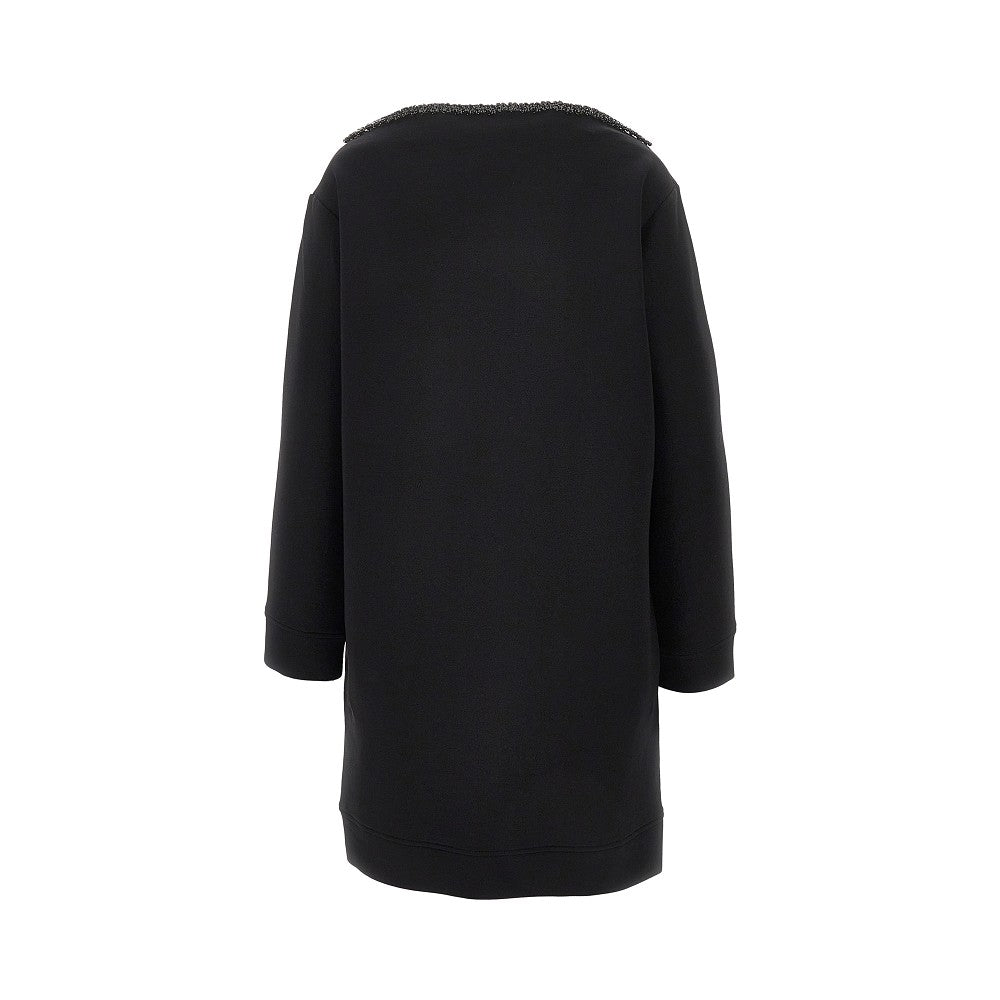 Mini abito in double jersey con cristalli
