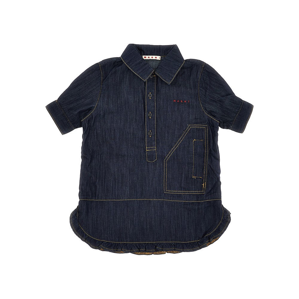 Mini abito chemisier in denim
