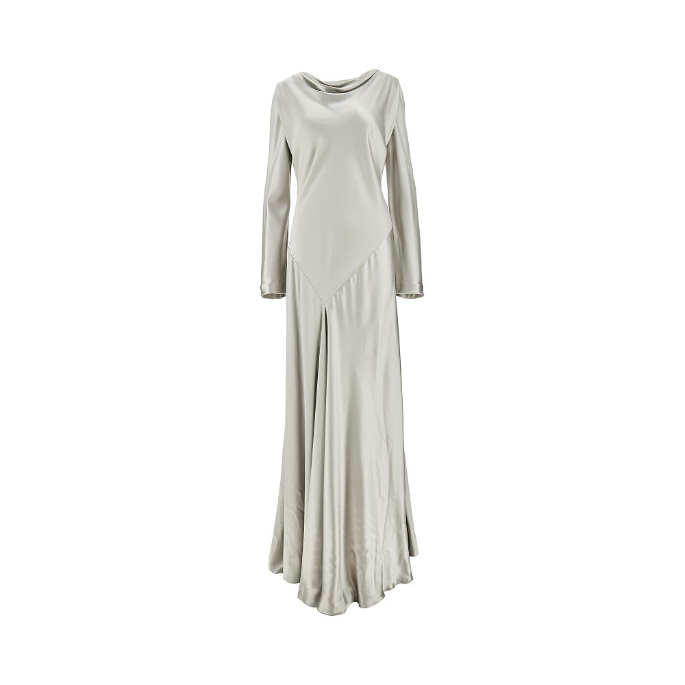 Shiny satin long dress