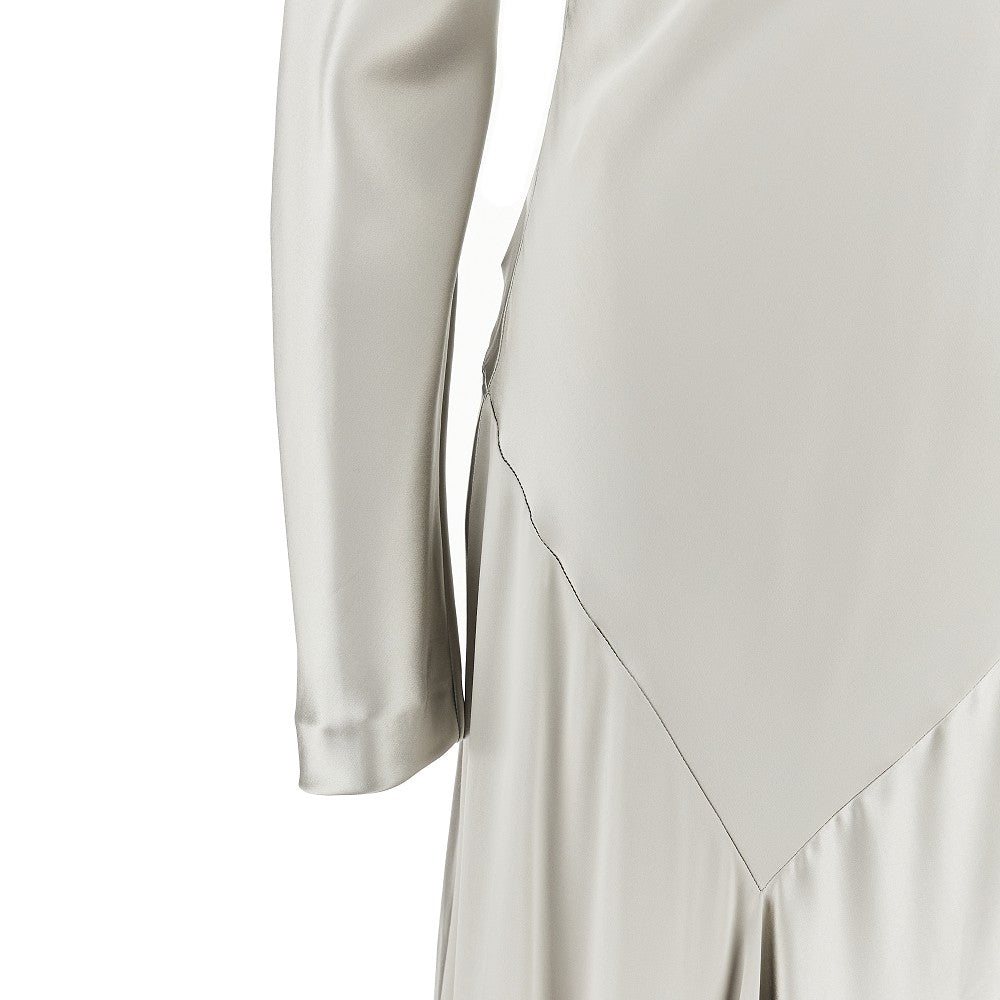 Shiny satin long dress