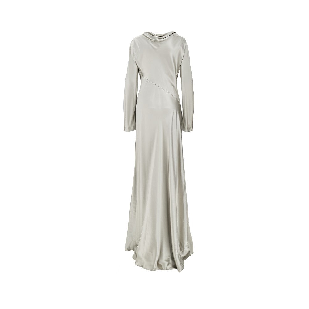Shiny satin long dress