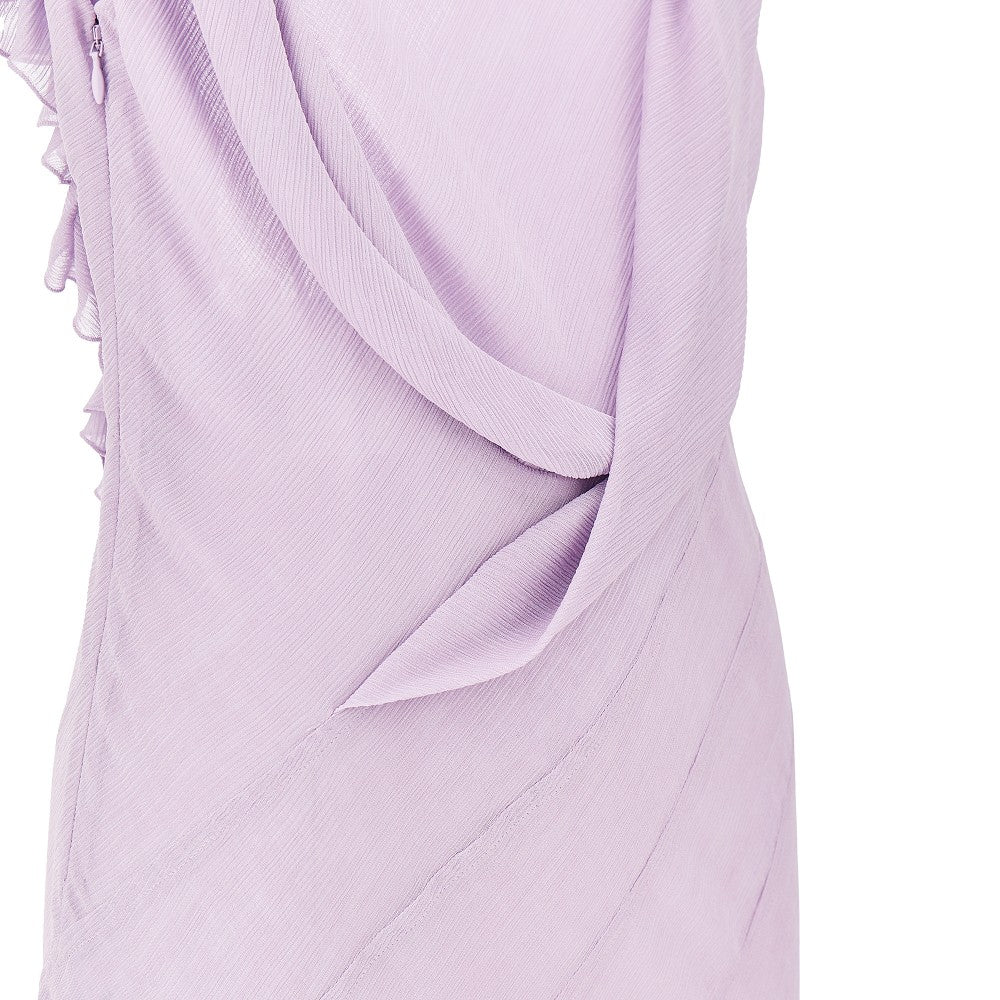 Ruffled scooped back long dress