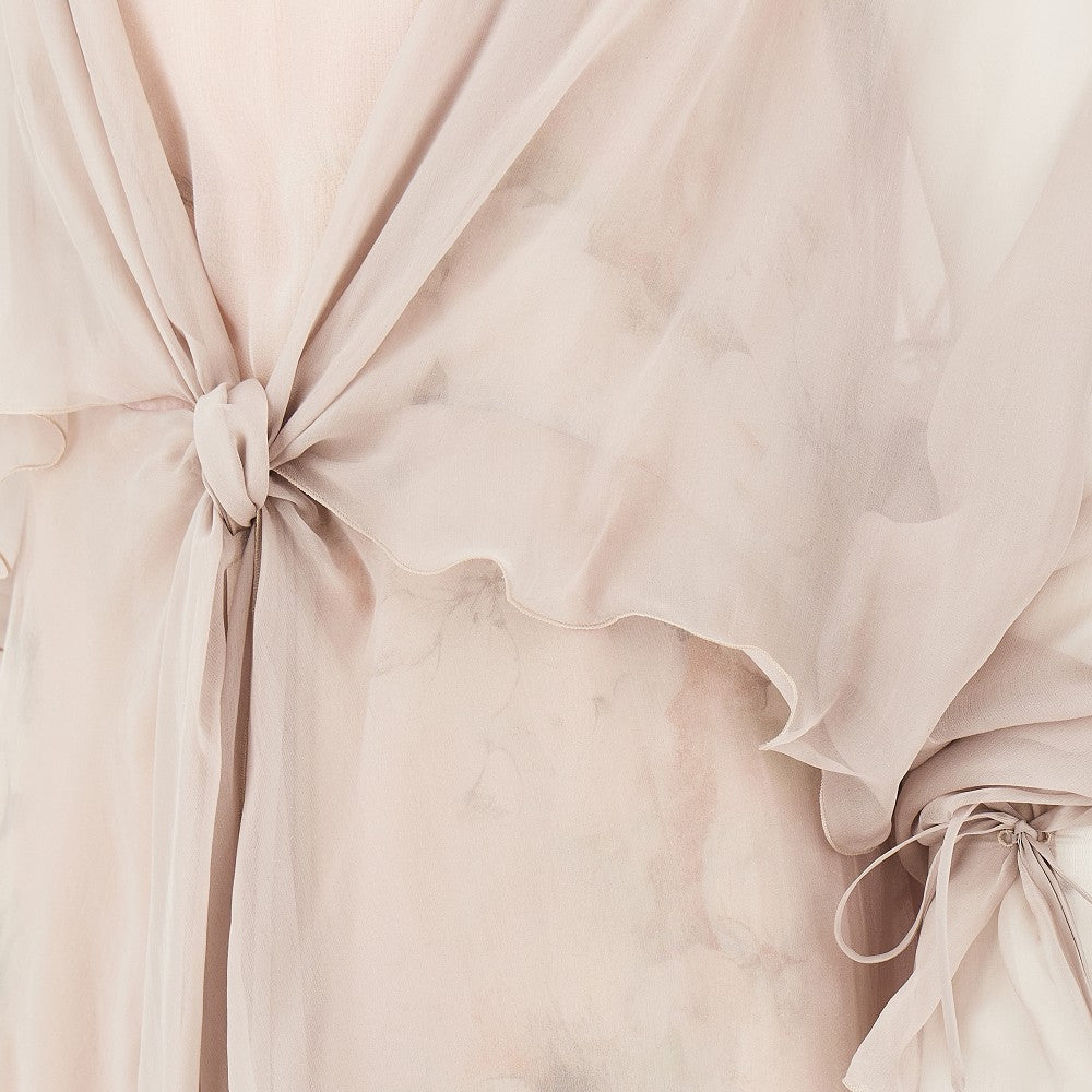 Abito midi in chiffon con stampa floreale