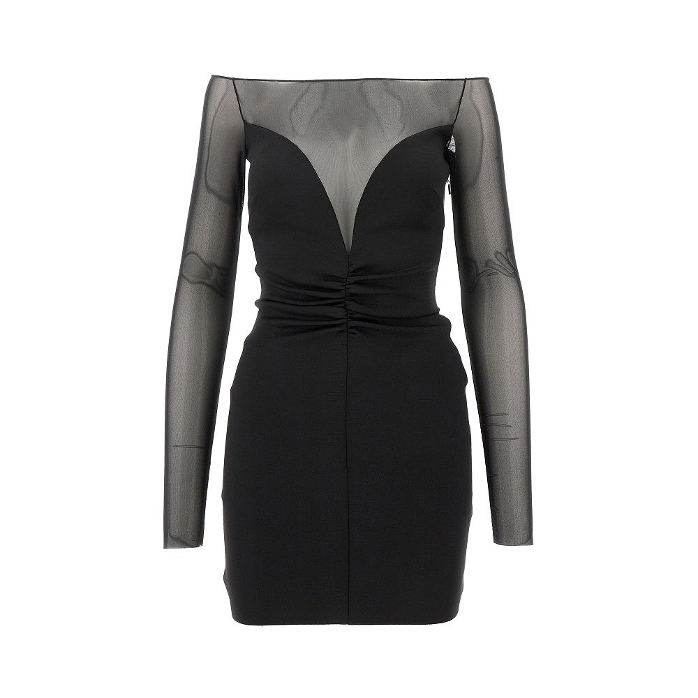 Scuba fabric and tulle mini dress