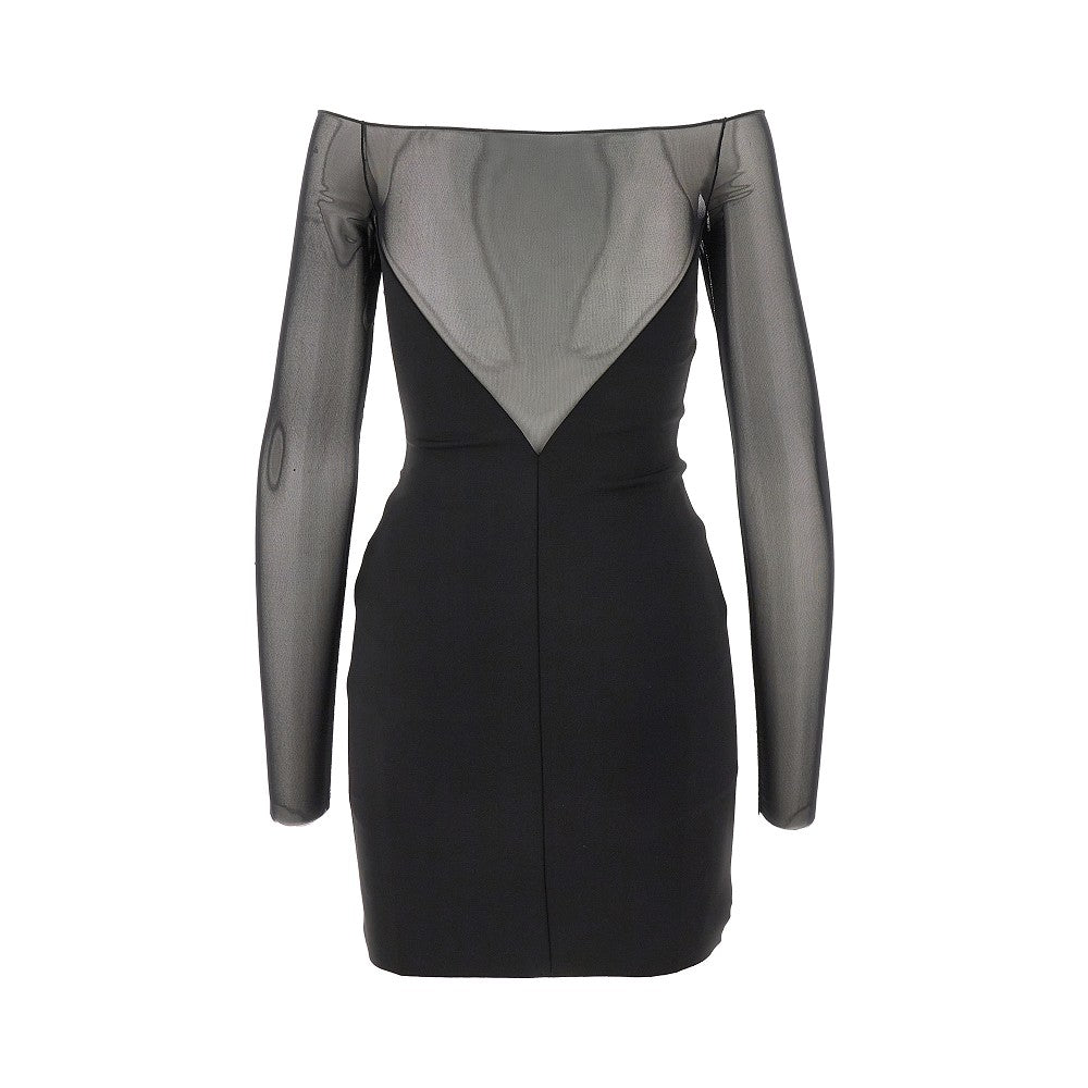 Scuba fabric and tulle mini dress