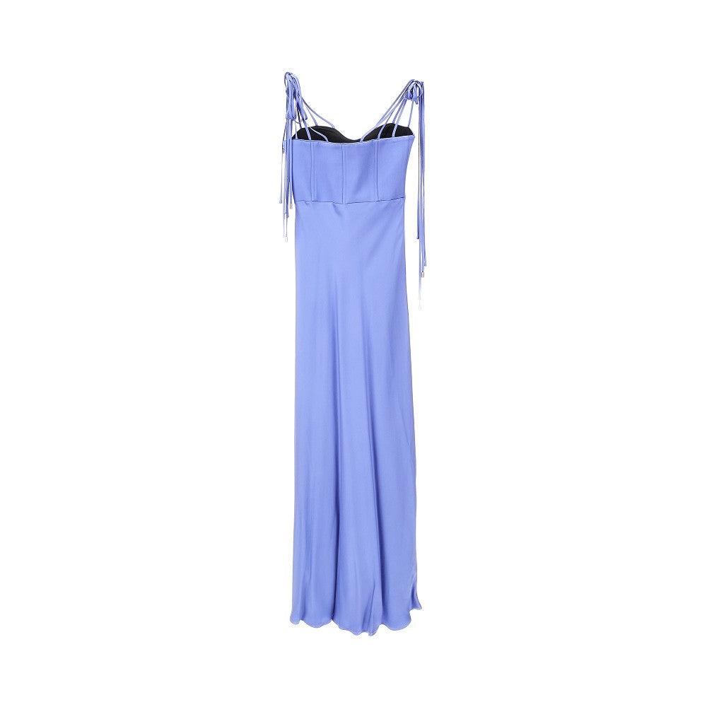 Abito lungo in satin di viscosa