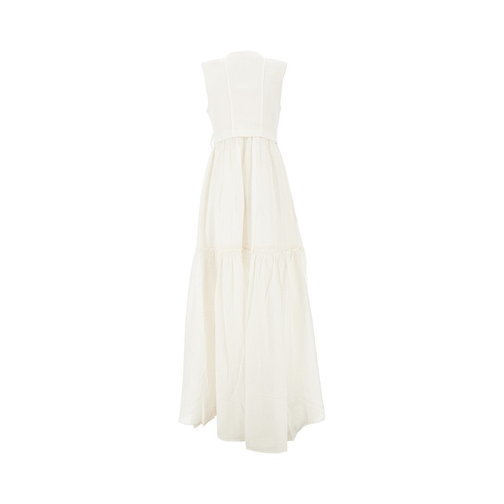 Canvas and voile long dress