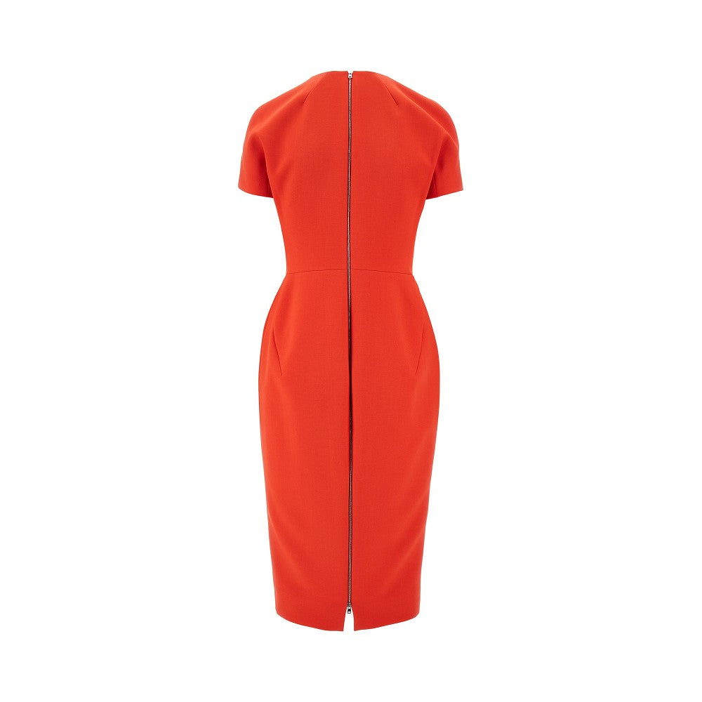 Fitted T-shirt dress with back zip