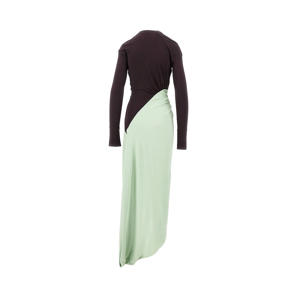Two-tone long sleeves with knot detail