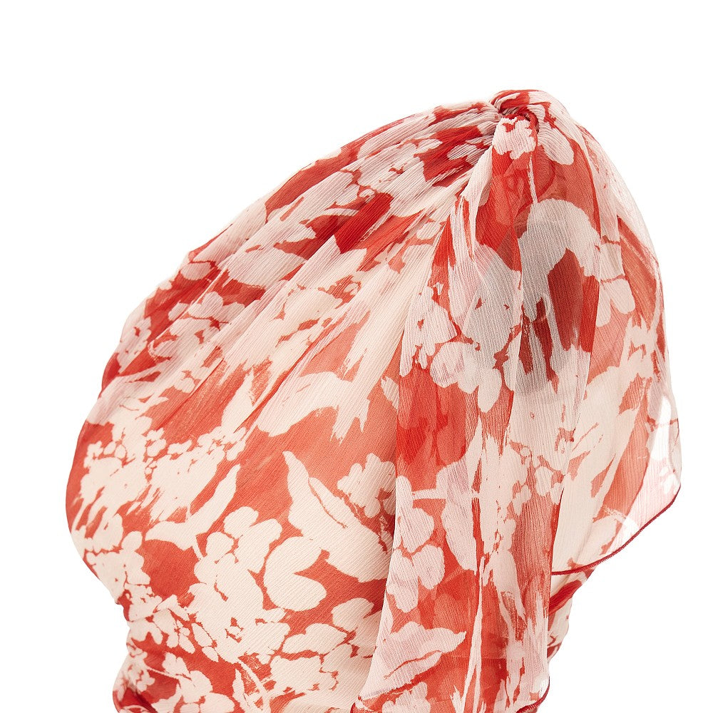 Abito asimmetrico in crepe chiffon