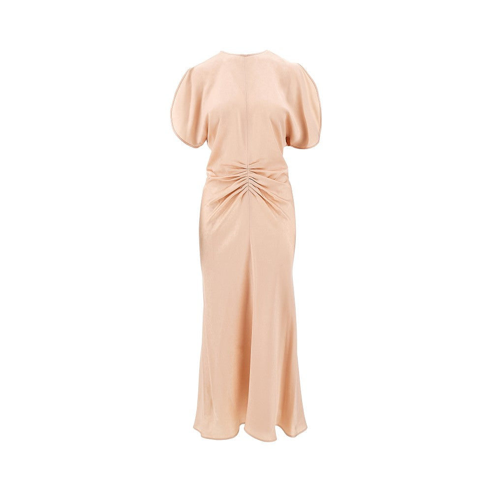 Jacquard draped midi dress