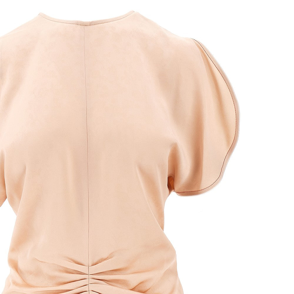 Abito midi drappeggiato in jacquard
