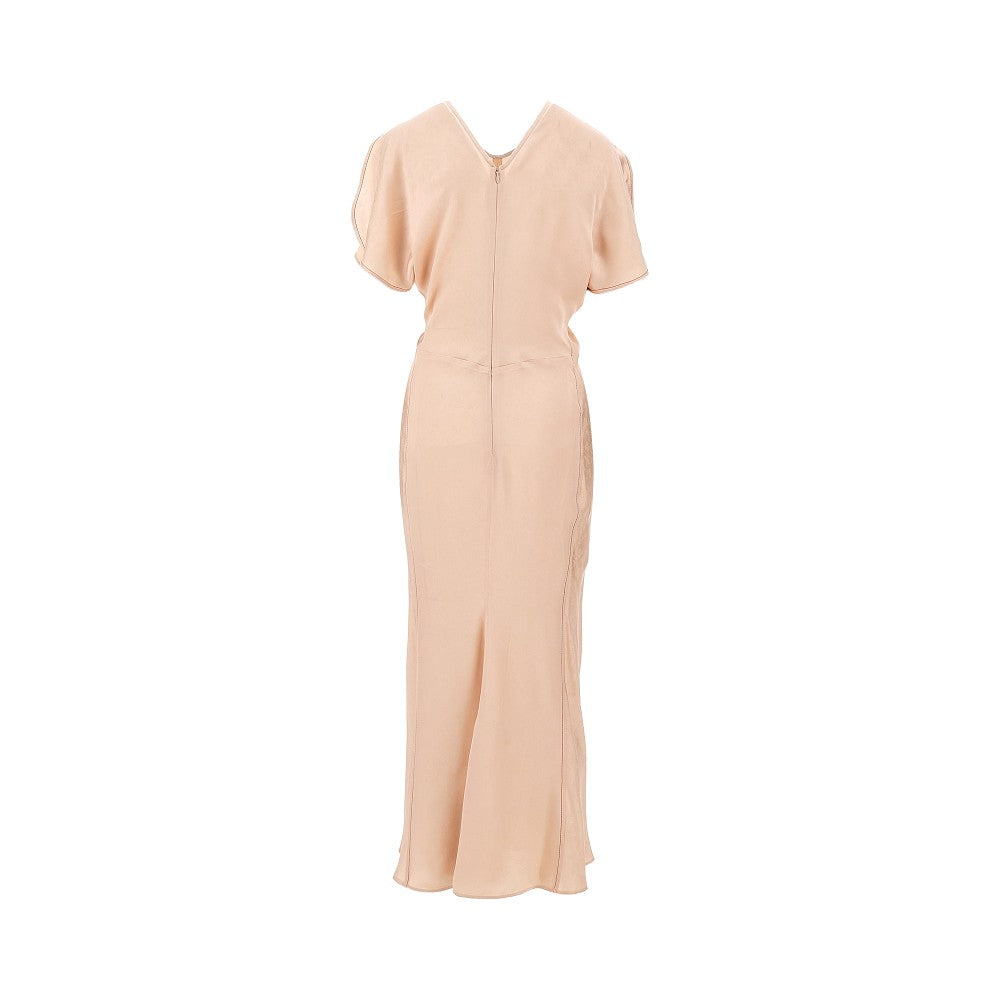 Abito midi drappeggiato in jacquard
