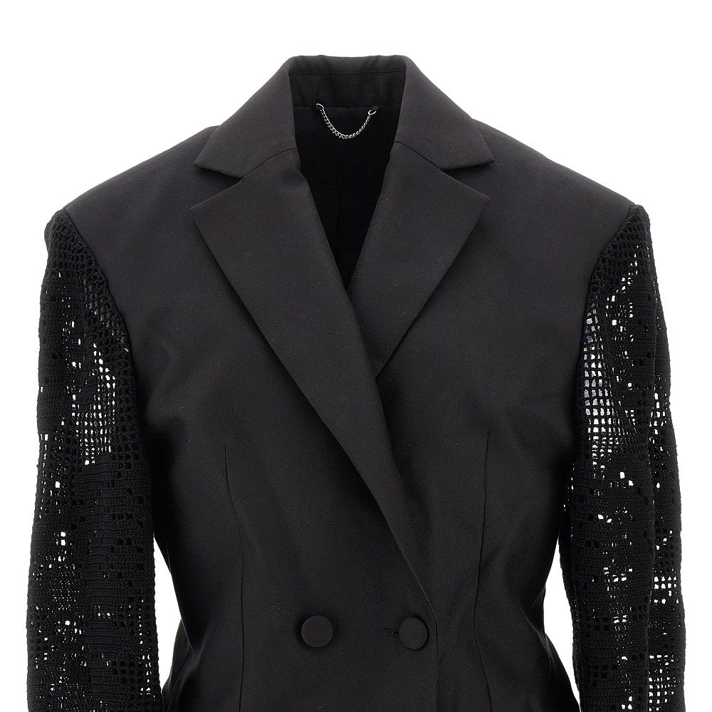 Giacca con maniche in pizzo crochet