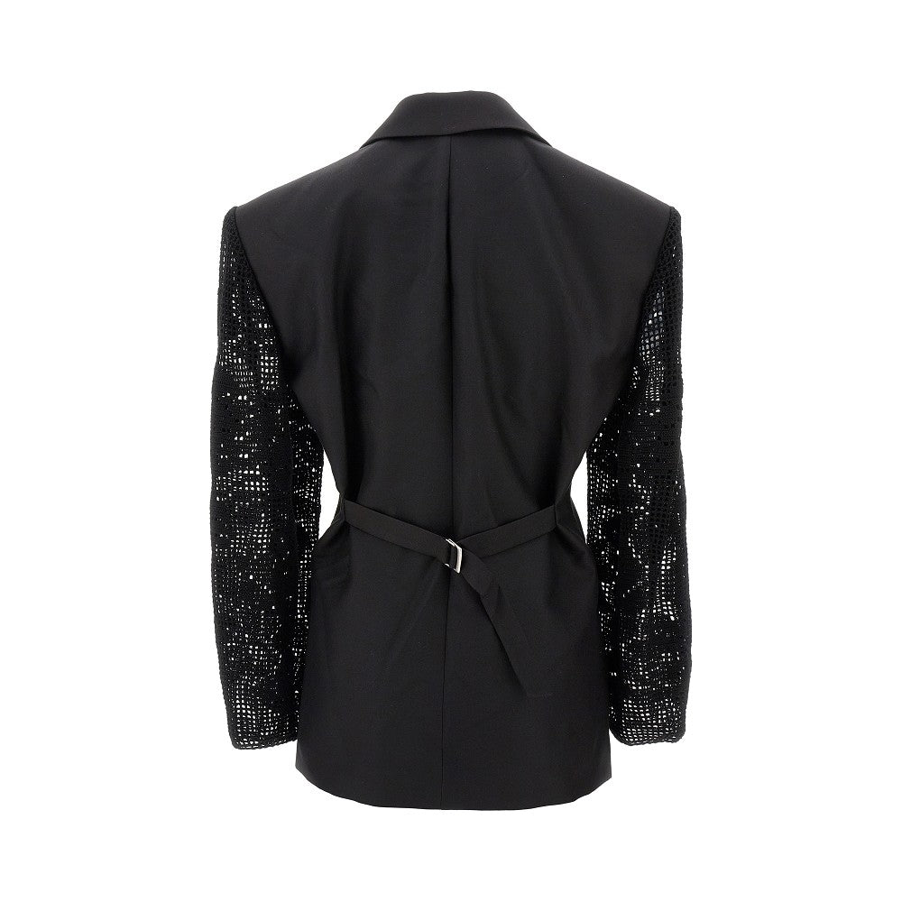 Giacca con maniche in pizzo crochet