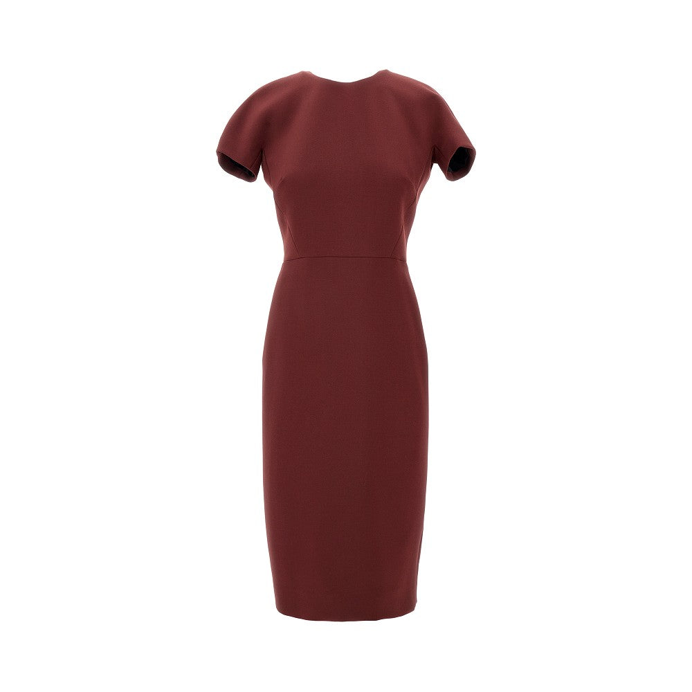 Double crepe fitted T-shirt dress