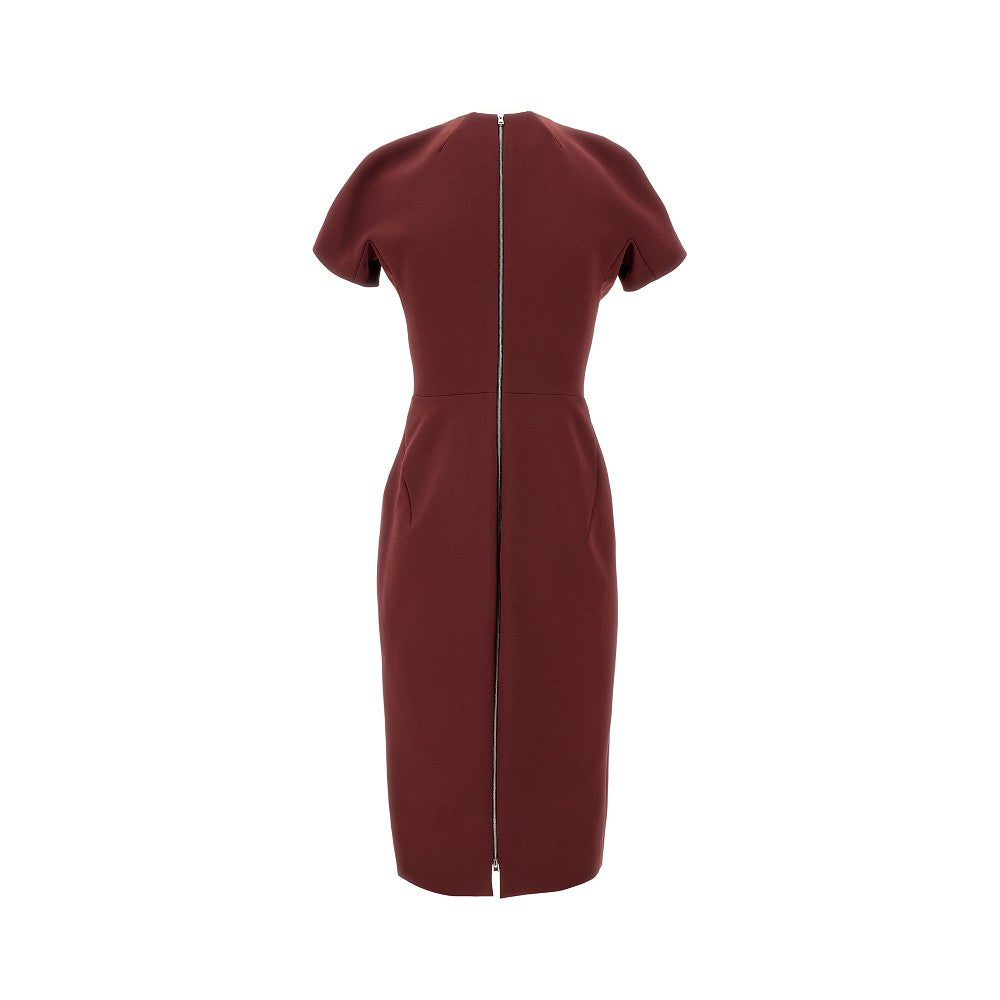 Double crepe fitted T-shirt dress