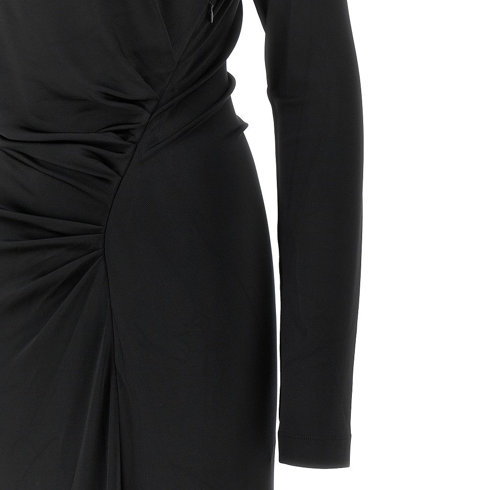 Draped off-the-shoulder long dress
