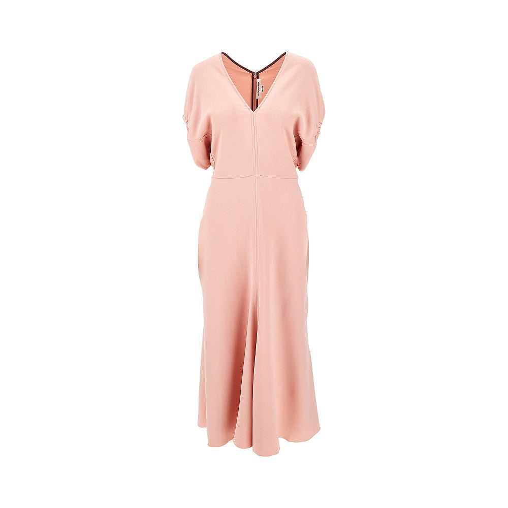 Cady midi dress with blouson sleeves