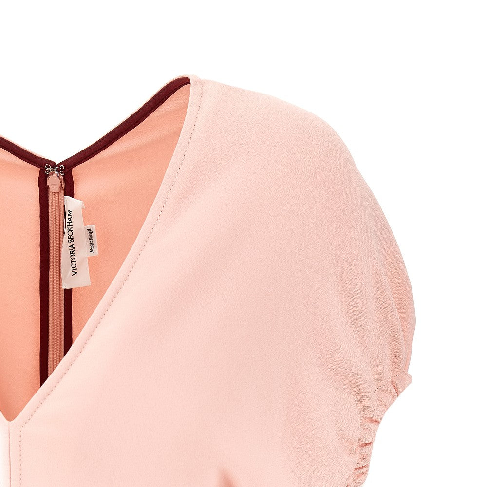 Cady midi dress with blouson sleeves