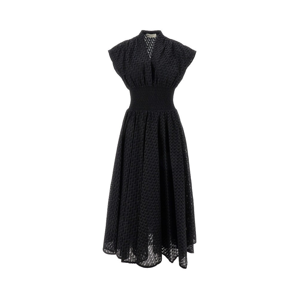 Abito midi in cotone ricamato