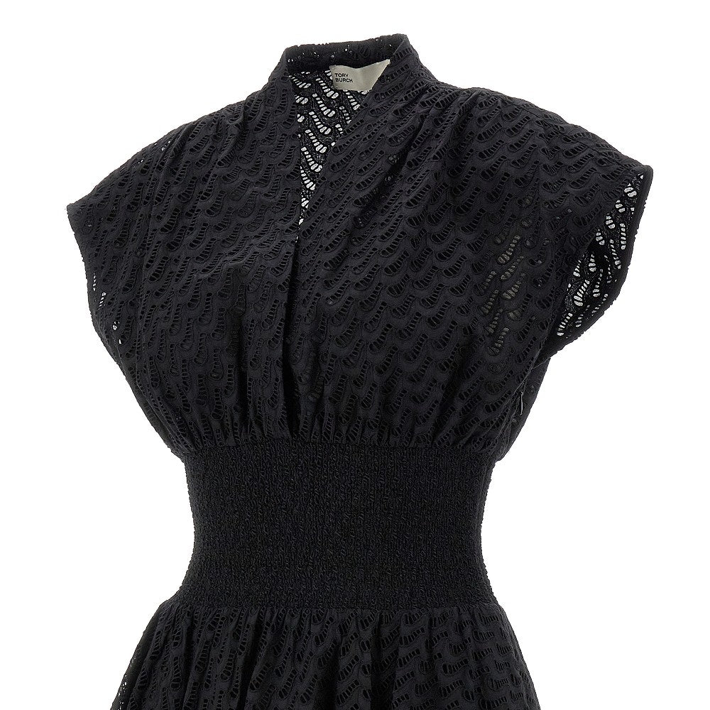Abito midi in cotone ricamato