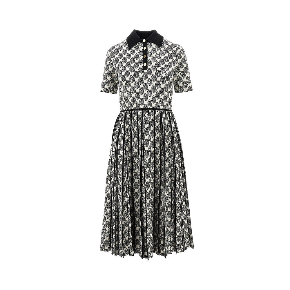 Abito polo in maglia jacquard