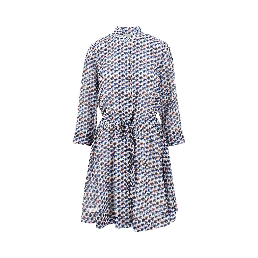 Printed silk-blend shirt dress