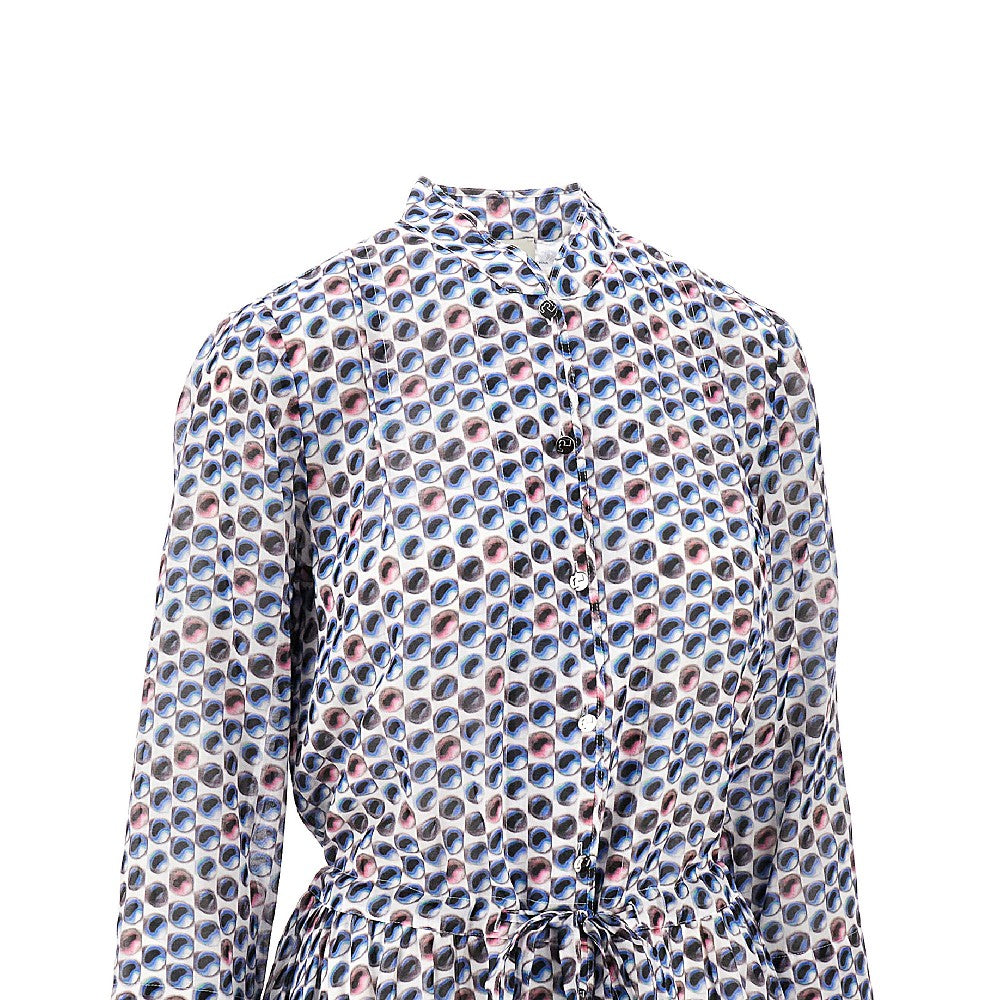 Printed silk-blend shirt dress