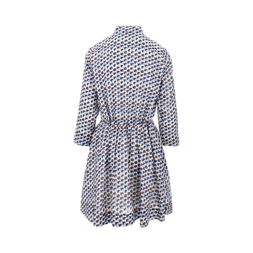 Printed silk-blend shirt dress