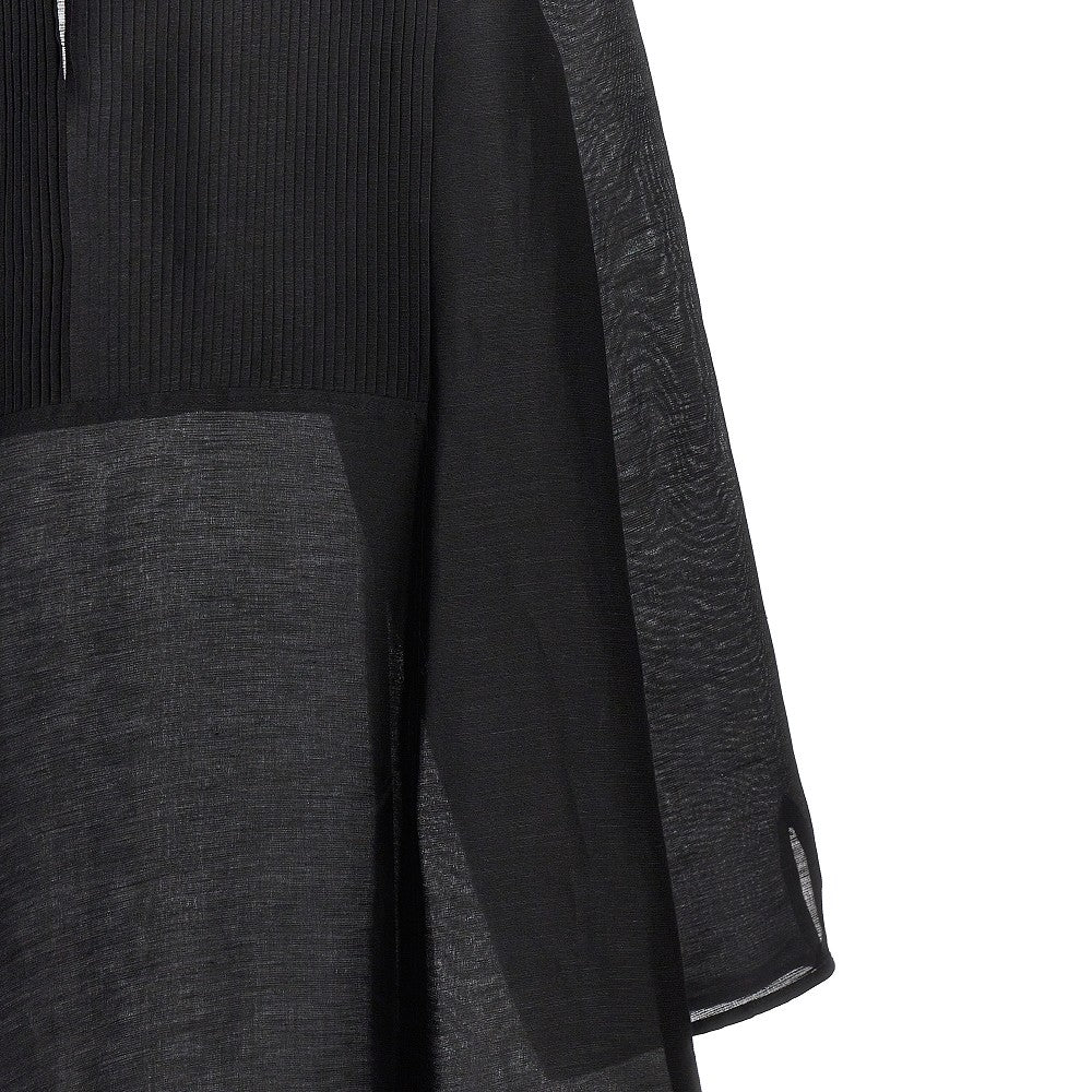 Abito caftano in misto lino e seta