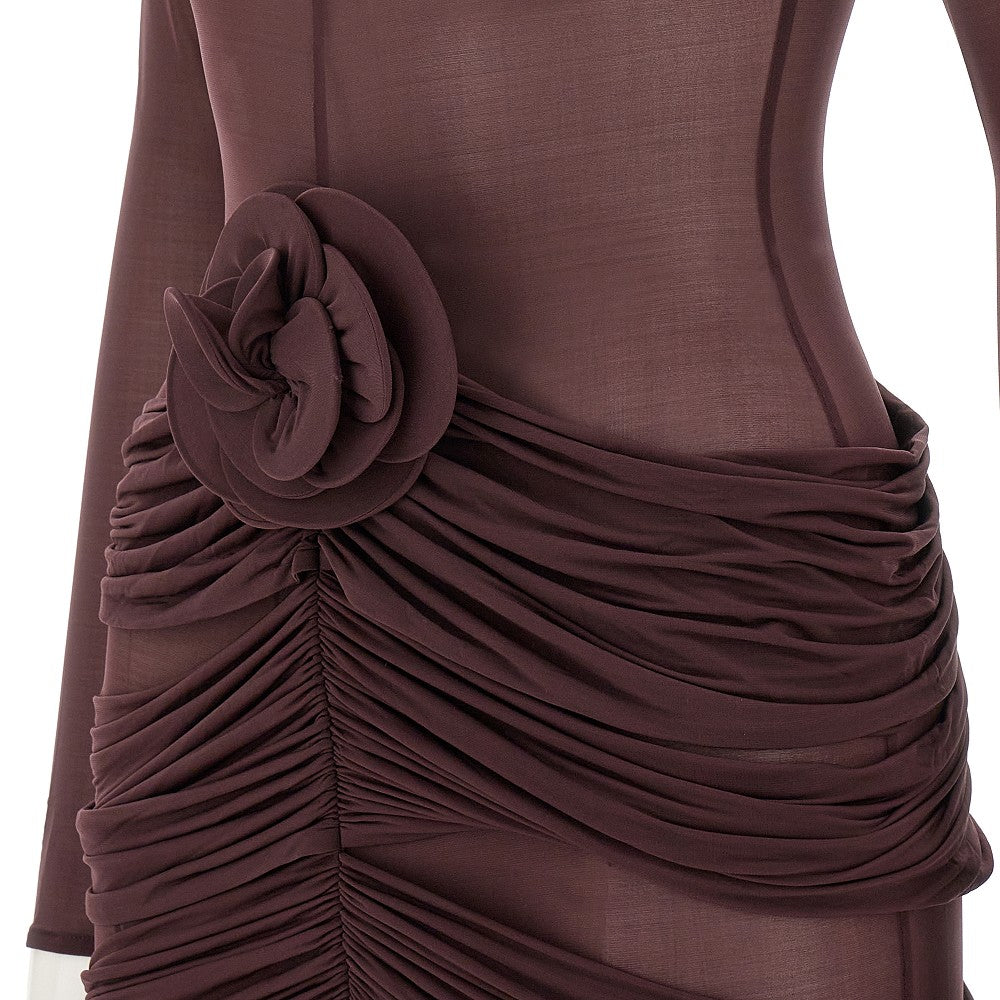 Abito midi in jersey drappeggiato