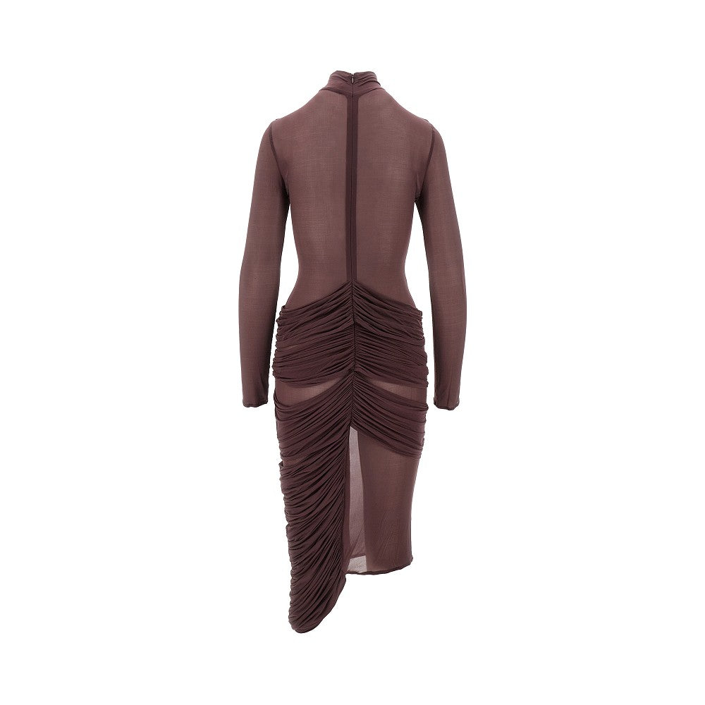Abito midi in jersey drappeggiato