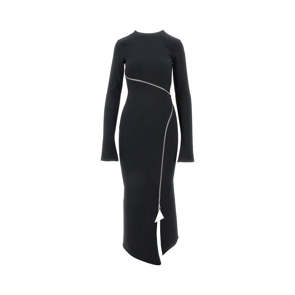 Abito midi in crepe jersey stretch con zip