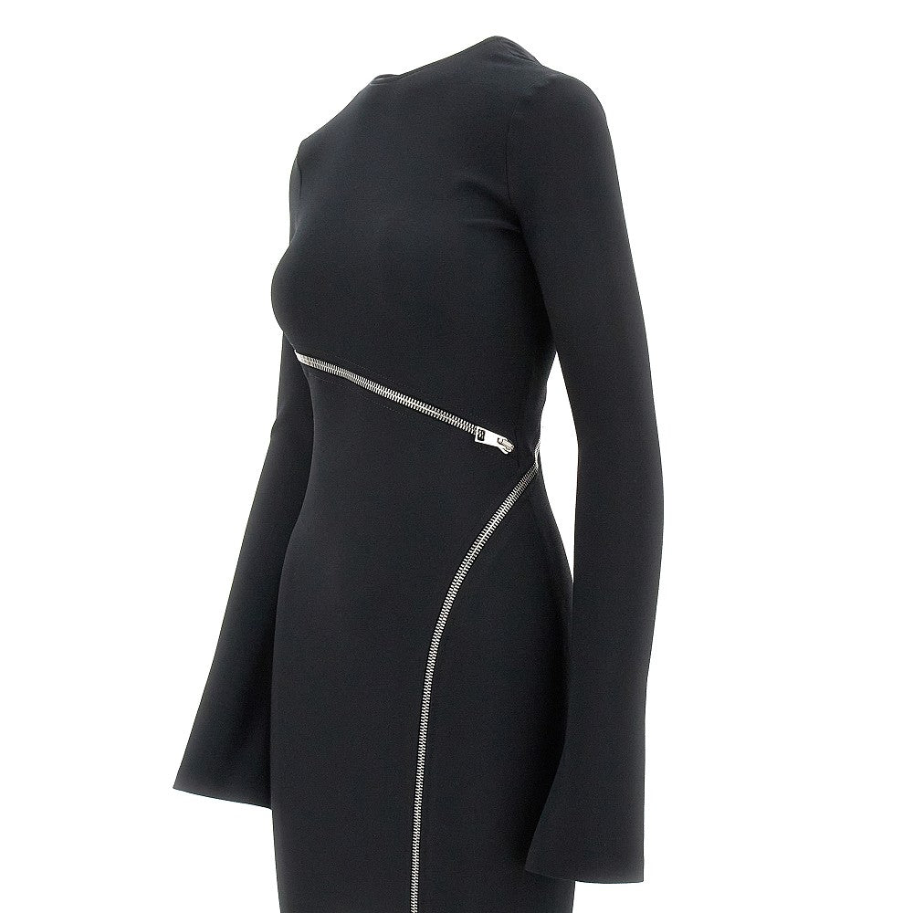 Abito midi in crepe jersey stretch con zip