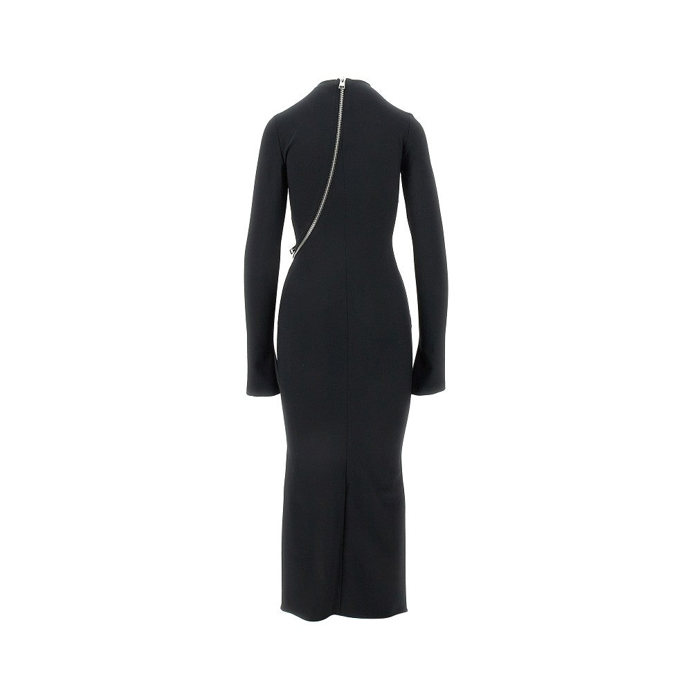Abito midi in crepe jersey stretch con zip