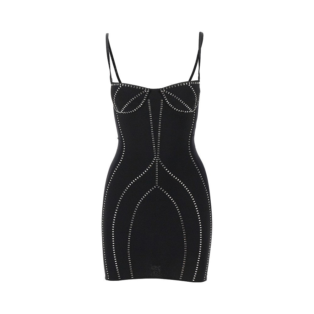 Strass-embellished sabl mini dress THE ATTICO RBoutique Strass-embellished sabl mini dress THE ATTICO RBoutique