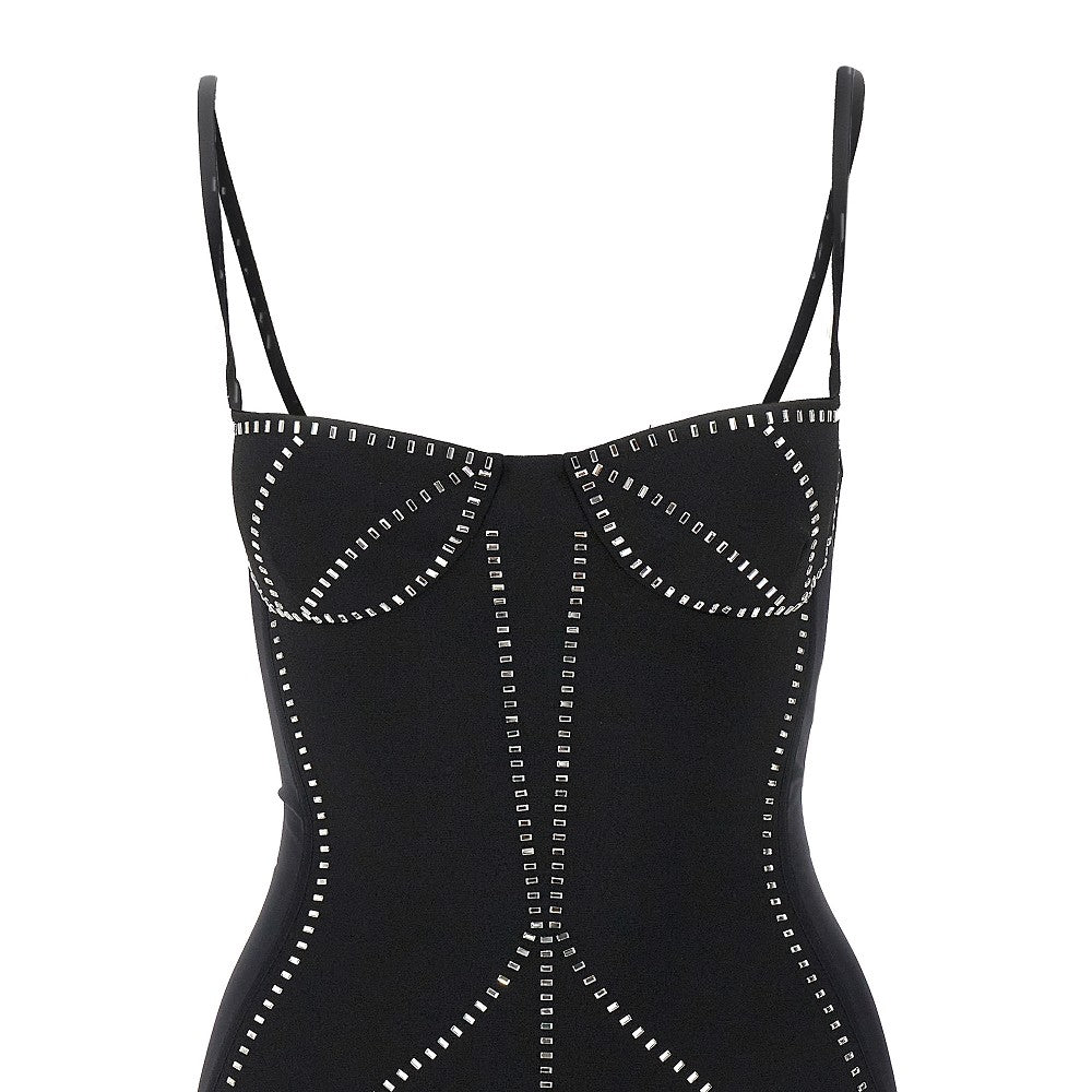 Mini abito in sablé con strass