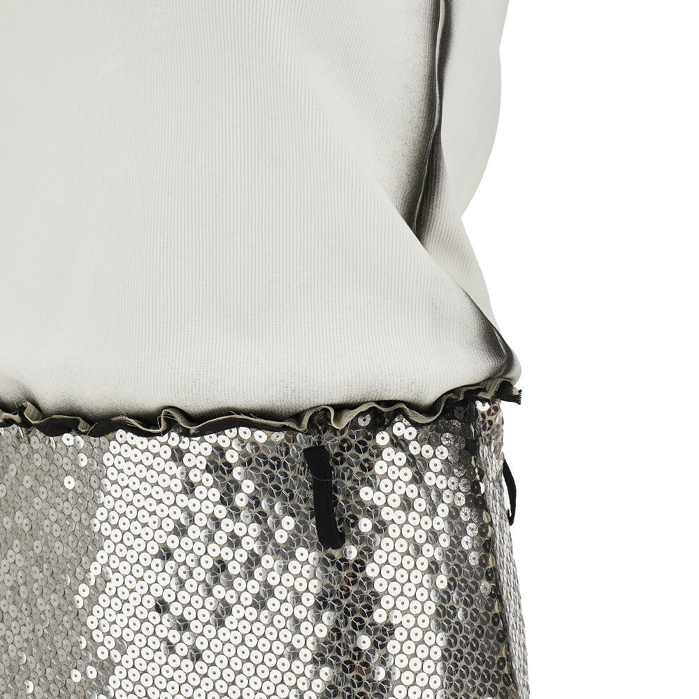 Jersey and sequins midi dress