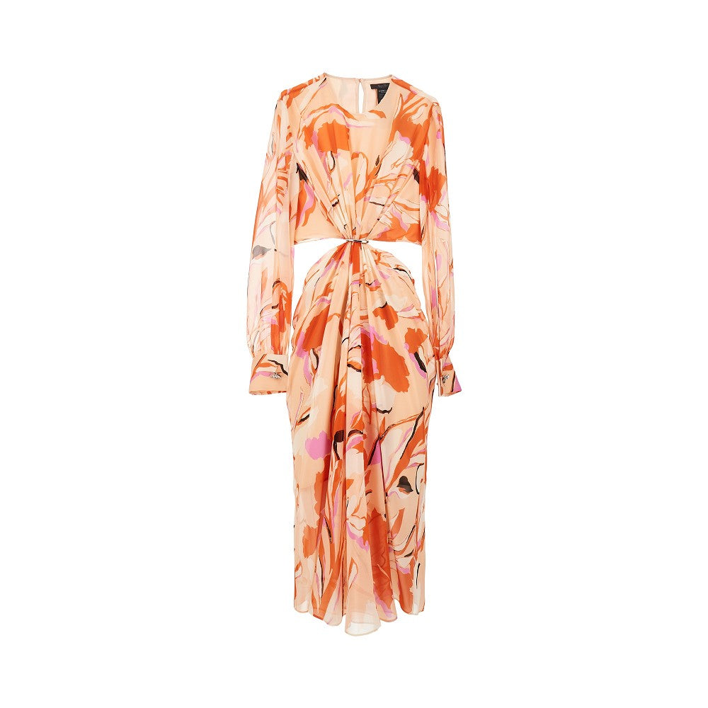 Silk georgette midi dress