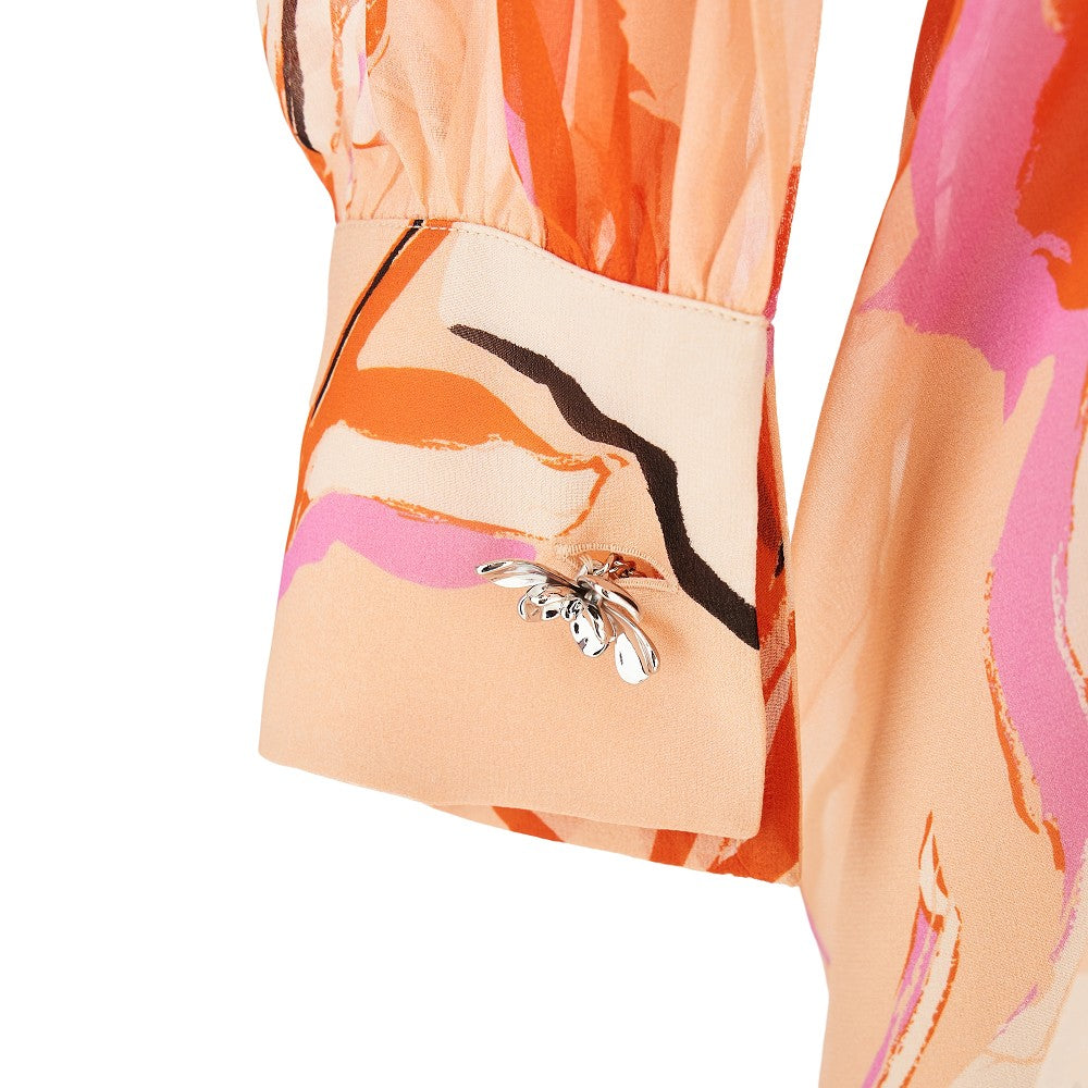 Silk georgette midi dress