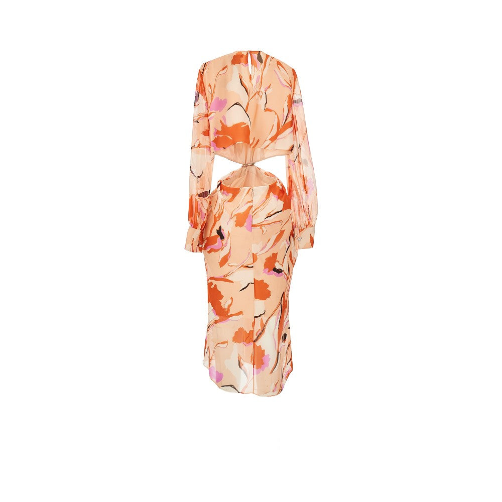 Silk georgette midi dress