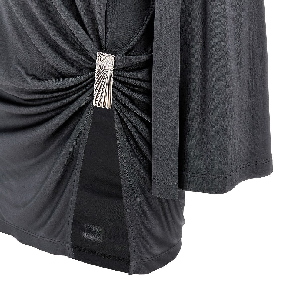 Mini abito in viscosa con drappeggio