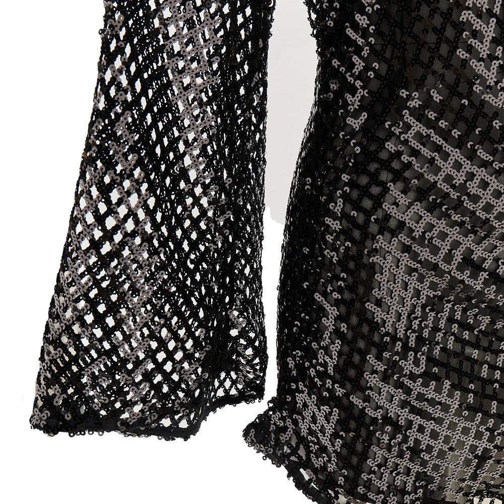 Mini abito in rete di paillettes